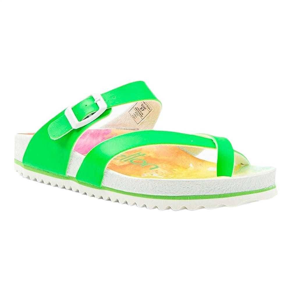 Benetton BN-1028 Yeşil Kadın Parmak Arası Terlik - 1