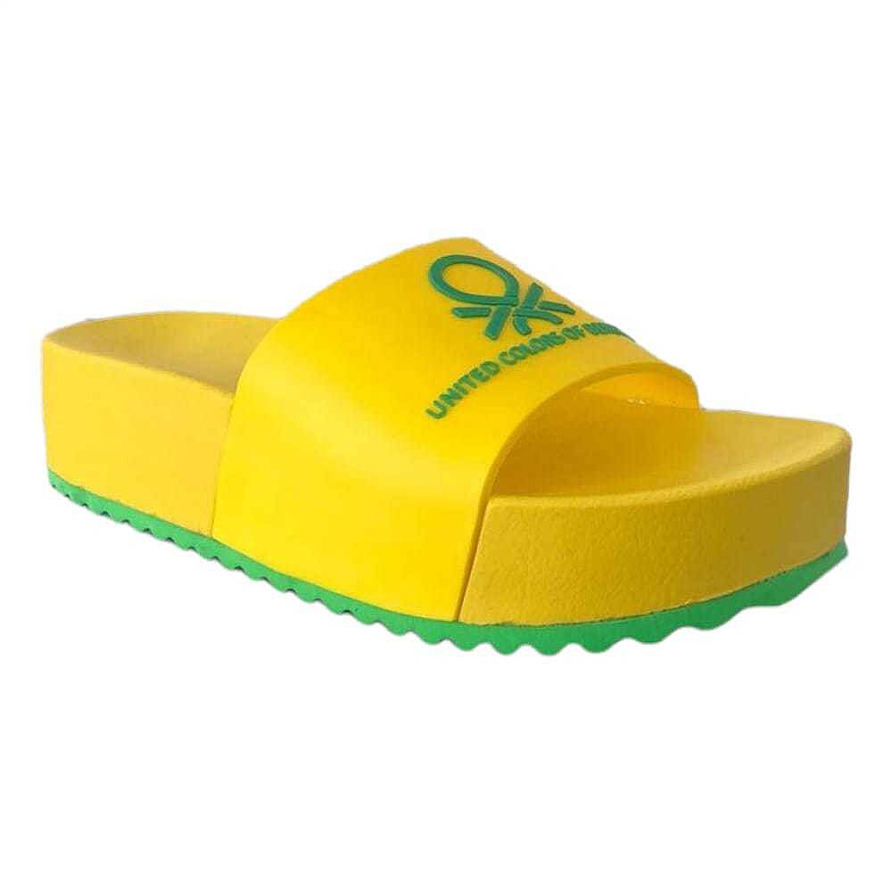 Benetton BN-1126 Sarı Kadın Topuklu Terlik - 1