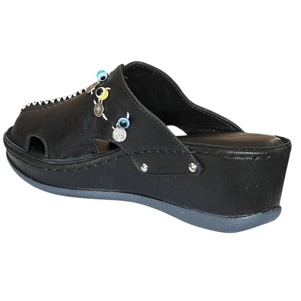 Cex 25Y NBL07 Siyah Kadın Hakiki Deri Günlük Terlik - 3