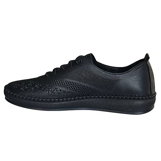 Cex 26Y NBL12 Siyah Kadın Comfort Deri Ayakkabı - 3