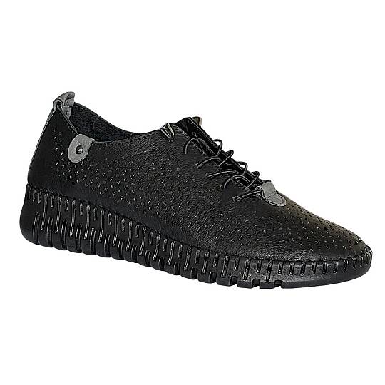Cex 26Y NBL15 Siyah/Gri Kadın Comfort Deri Ayakkabı