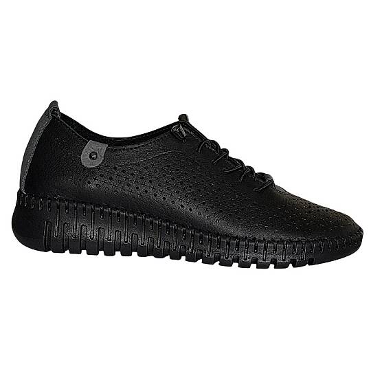 Cex 26Y NBL15 Siyah/Gri Kadın Comfort Deri Ayakkabı - 2