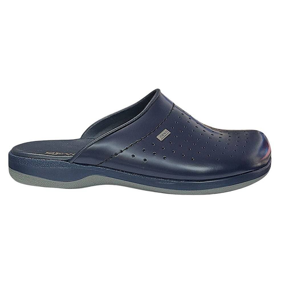Ceyo 9846-1 Lacivert Erkek Deri Anatomik Taban Sabo Terlik - 2