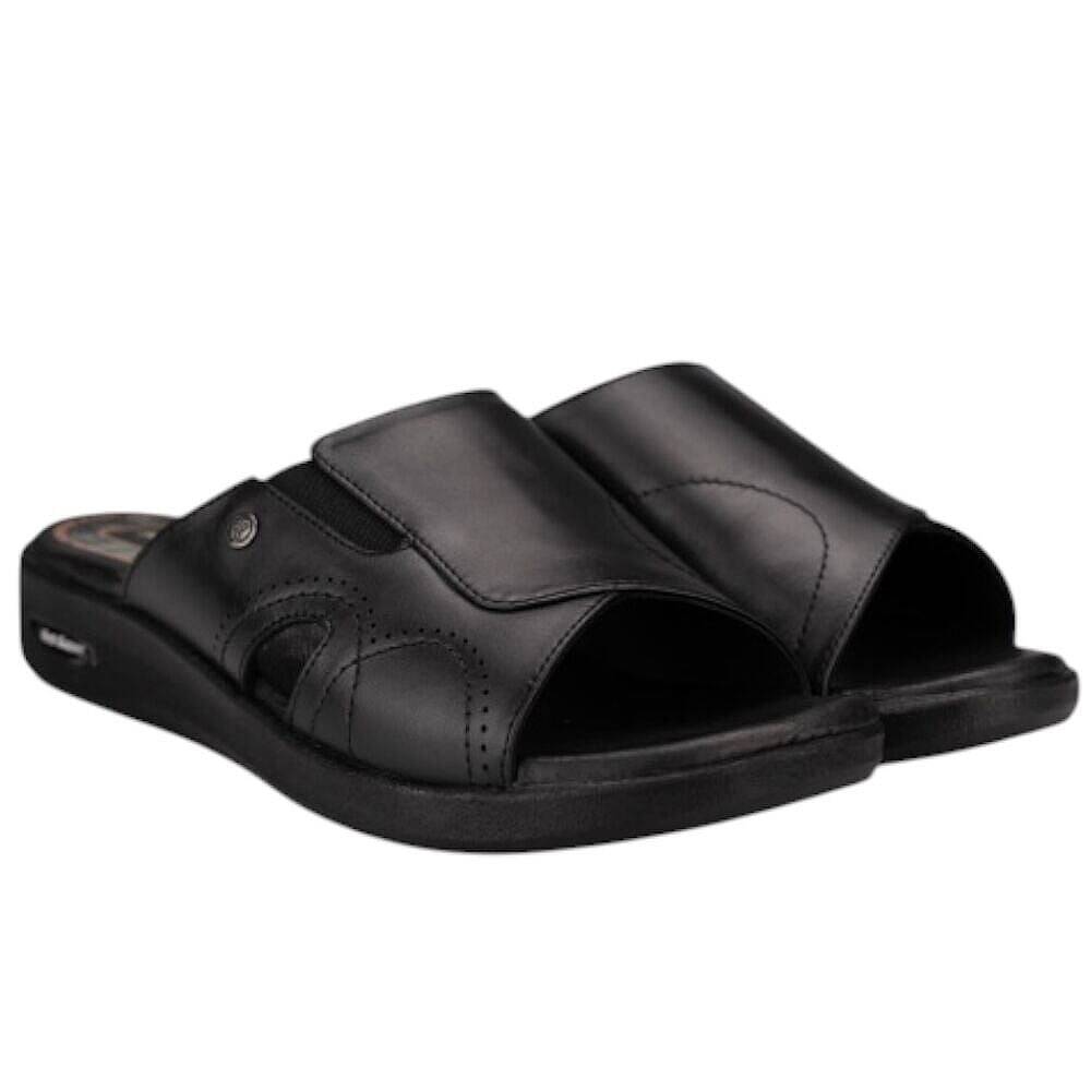 Forelli 13703-G Naye Siyah Kadın Comfort Deri Terlik - 3