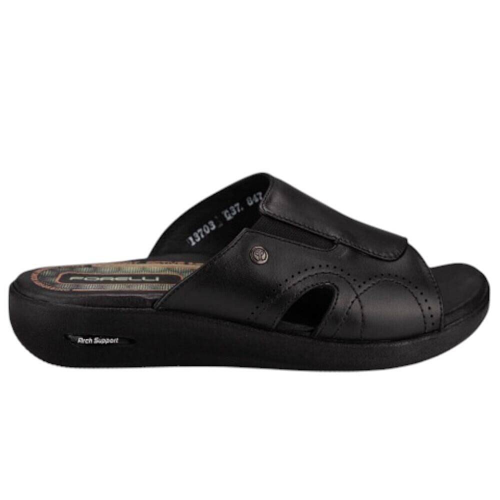 Forelli 13703-G Naye Siyah Kadın Comfort Deri Terlik - 2