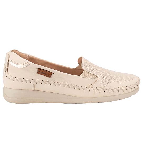 Forelli 14101 Vivina-G Bej Kadın Comfort Deri Ayakkabı - 2