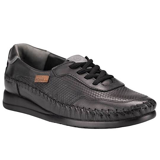 Forelli 14102 Leslie-H Siyah Kadın Comfort Deri Ayakkabı