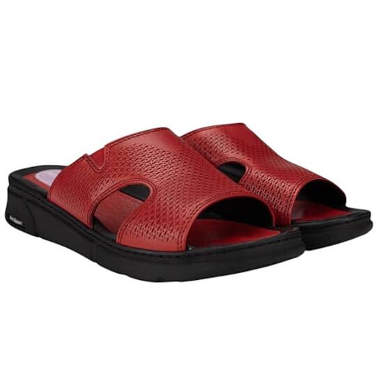 Forelli 1652-G Hanna Kırmızı Kadın Comfort Topuk Dikeni Deri Terlik - 3