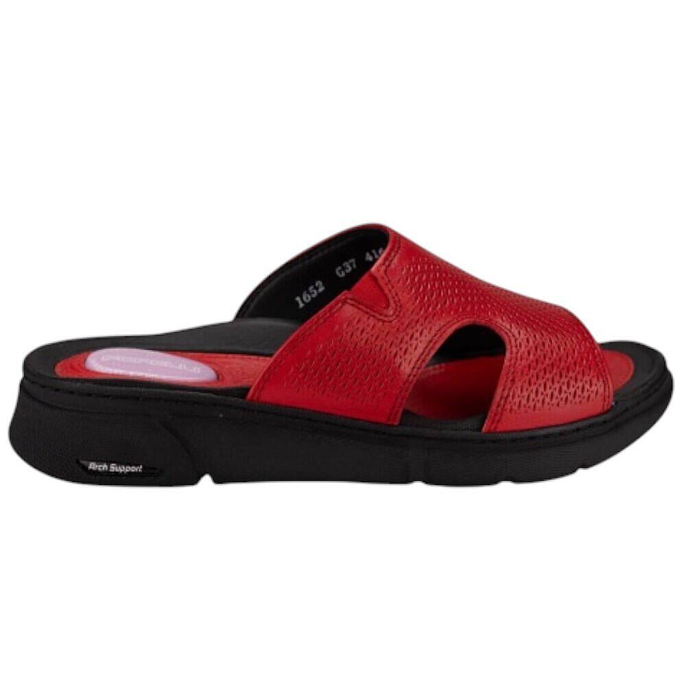 Forelli 1652-G Hanna Kırmızı Kadın Comfort Topuk Dikeni Deri Terlik - 2