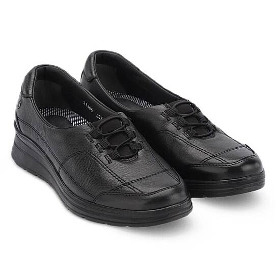 Forelli 21306-H Hefa Siyah Kadın Comfort Deri Ayakkabı - 2