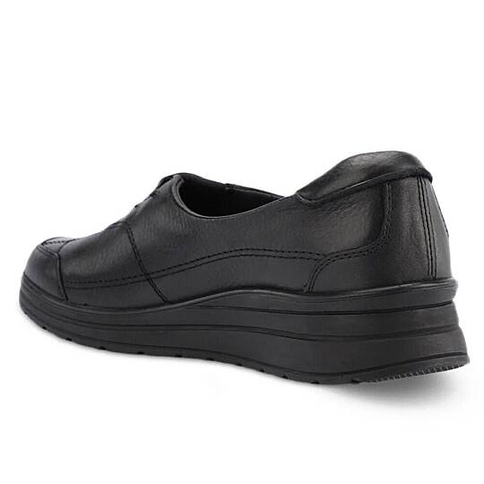 Forelli 21306-H Hefa Siyah Kadın Comfort Deri Ayakkabı - 3