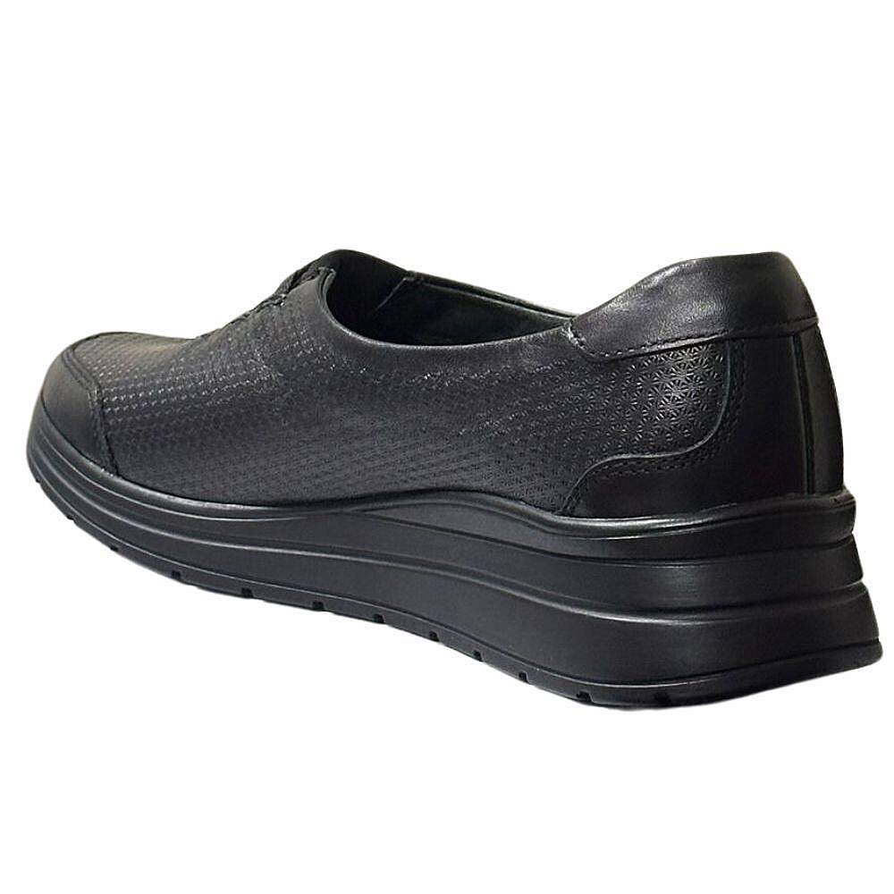 Forelli 21316-H Lace Siyah Kadın Comfort Deri Ayakkabı - 3