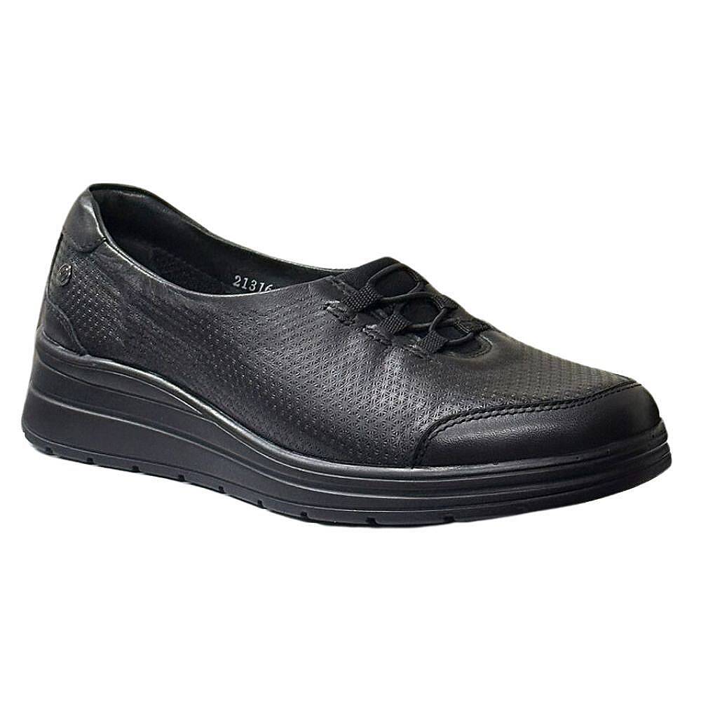 Forelli 21316-H Lace Siyah Kadın Comfort Deri Ayakkabı - 1