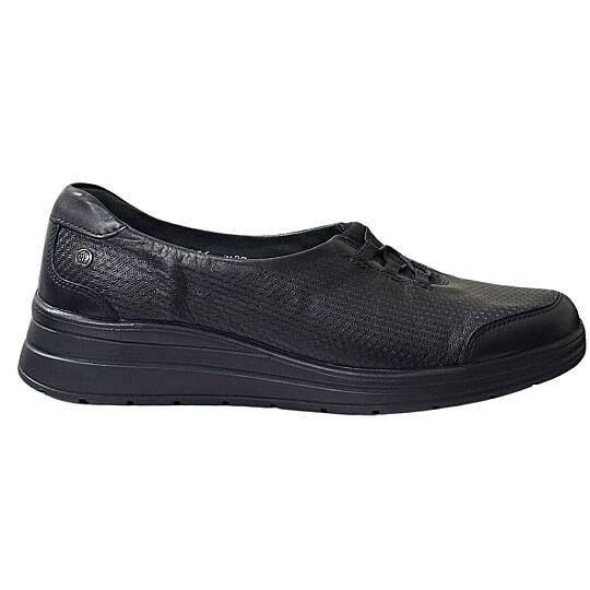 Forelli 21316-H Lace Siyah Kadın Comfort Deri Ayakkabı - 2