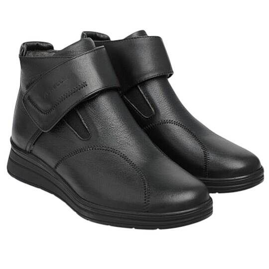 Forelli 21352-H Peykan Siyah Kadın Comfort Deri Hallux Bot - 2