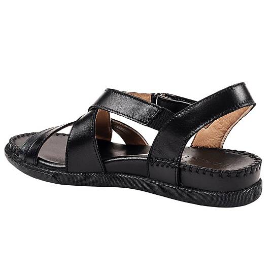 Forelli 22301-G İlya Siyah Kadın Comfort Deri Sandalet - 3