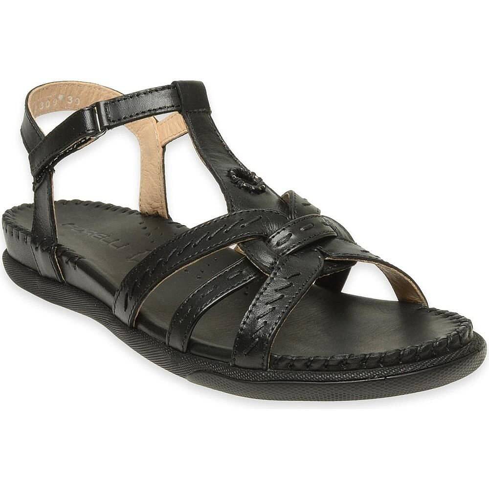 Forelli 22309 Lupin-G Siyah Kadın Comfort Deri Sandalet - 1
