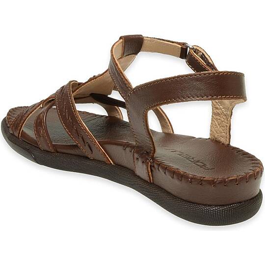 Forelli 22309 Lupin-G Taba Kadın Comfort Deri Sandalet - 3