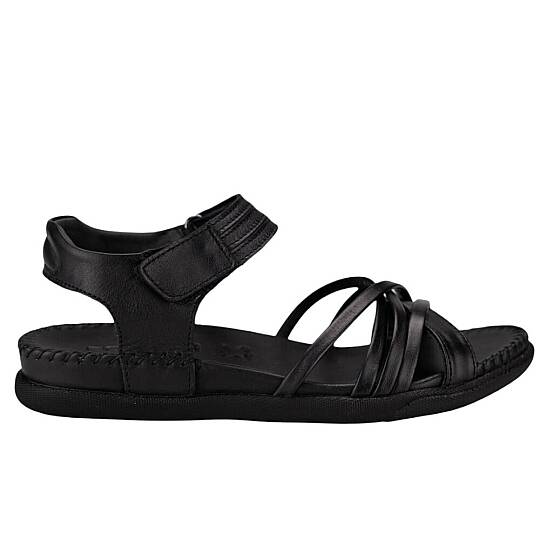 Forelli 22313 Sidney-G Siyah Kadın Comfort Deri Sandalet - 2