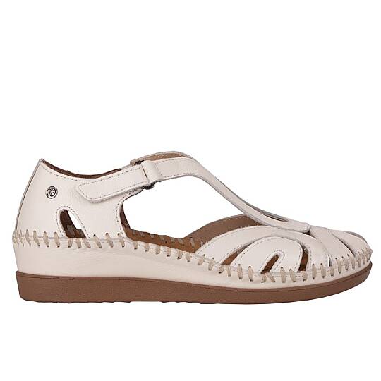 Forelli 22521 Sally-G Bej Kadın Comfort Deri Sandalet - 2