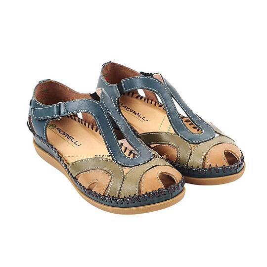 Forelli 22521 Sally-G Blue Jean Kadın Comfort Deri Sandalet - 2