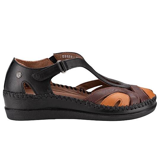 Forelli 22521 Sally-G Siyah/Taba Kadın Comfort Deri Sandalet - 2