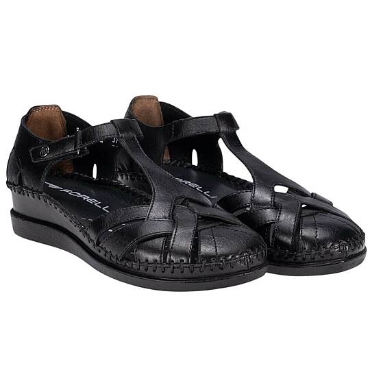 Forelli 22526 Larni-G Siyah Kadın Comfort Deri Sandalet - 3