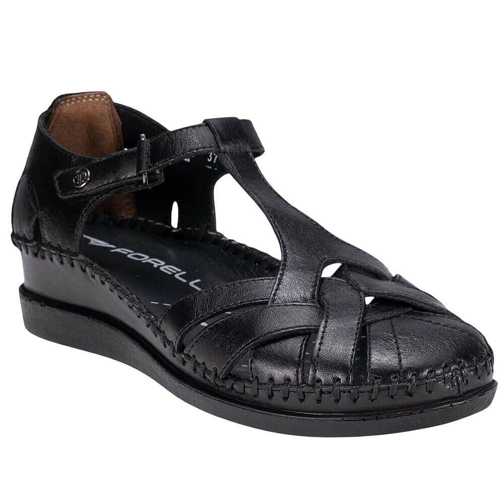 Forelli 22526 Larni-G Siyah Kadın Comfort Deri Sandalet - 1