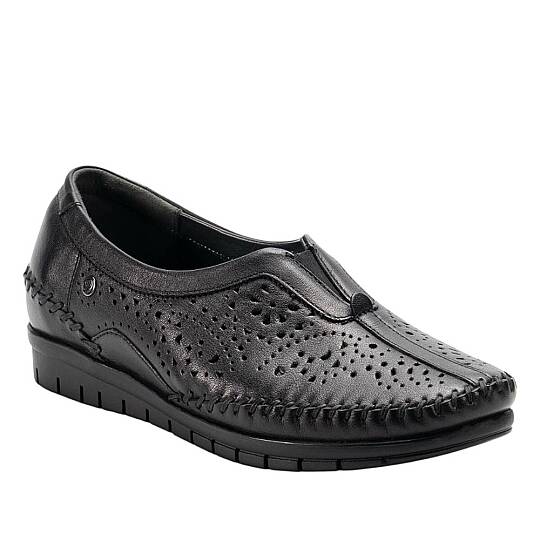Forelli 23409-G Twin Siyah Kadın Comfort Deri Ayakkabı