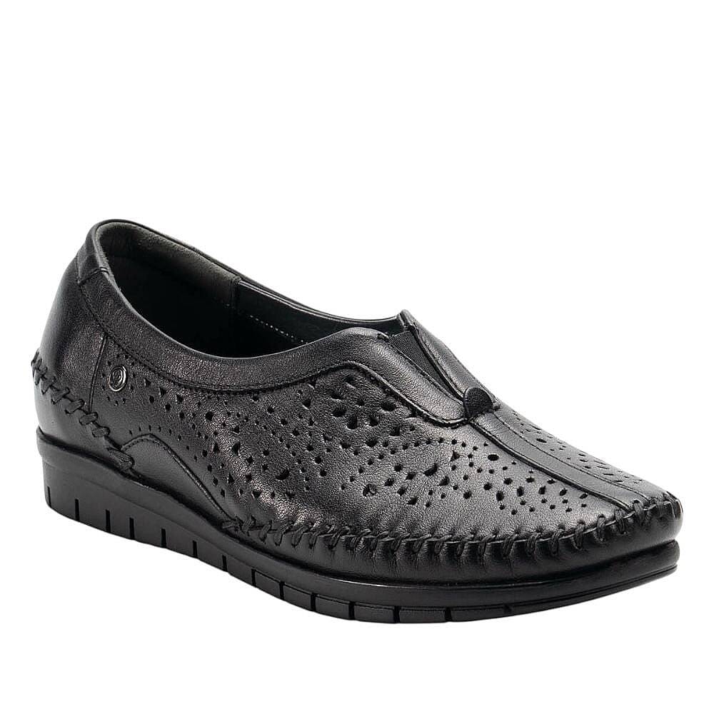 Forelli 23409-G Twin Siyah Kadın Comfort Deri Ayakkabı - 1