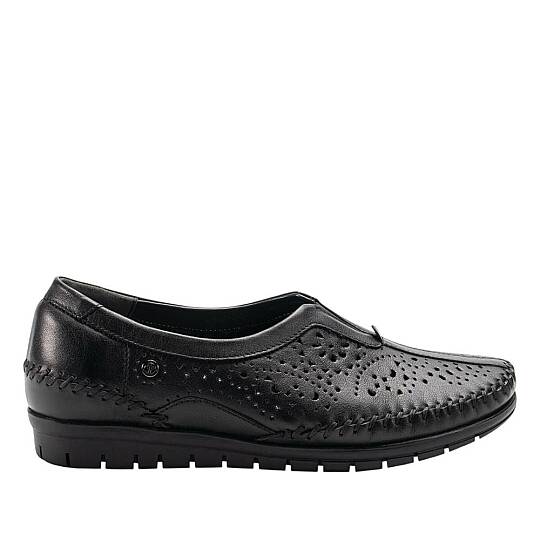 Forelli 23409-G Twin Siyah Kadın Comfort Deri Ayakkabı - 2