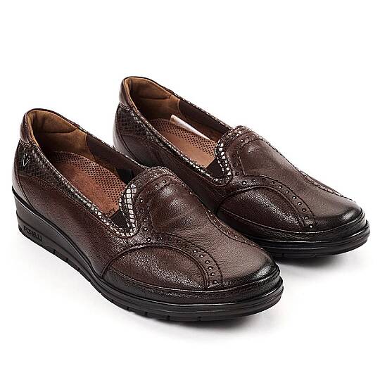 Forelli 25109 Mimoza-H Kahve Kadın Comfort Deri Ayakkabı - 2