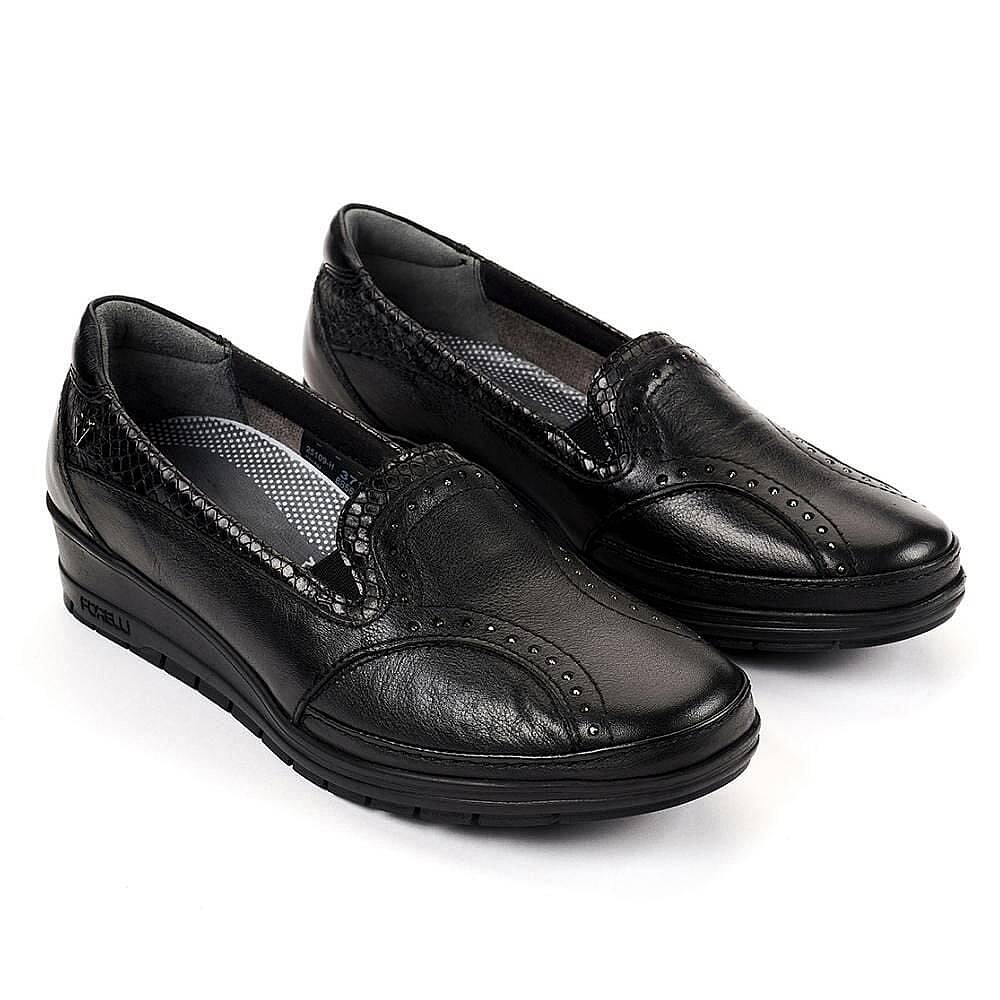 Forelli 25109 Mimoza-H Siyah Kadın Comfort Deri Ayakkabı - 2