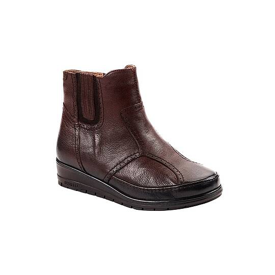 Forelli 25157-H Moly Kahve Kadın Comfort Deri Hallux Bot