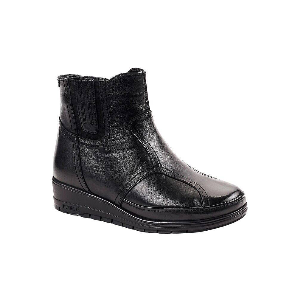 Forelli 25157-H Moly Siyah Kadın Comfort Deri Hallux Bot - 1