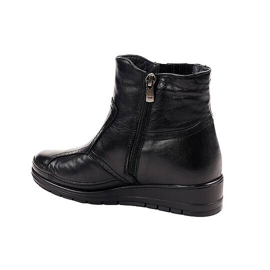 Forelli 25157-H Moly Siyah Kadın Comfort Deri Hallux Bot - 3