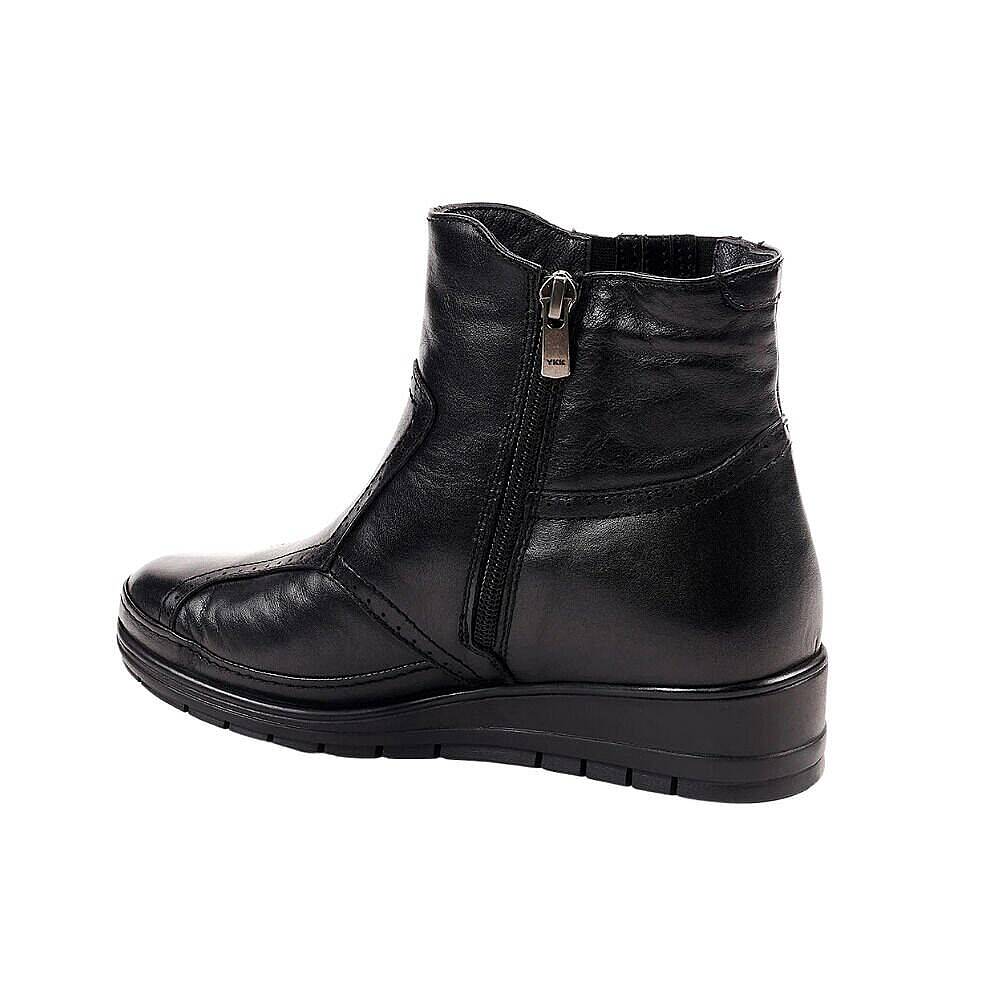 Forelli 25157-H Moly Siyah Kadın Comfort Deri Hallux Bot - 3