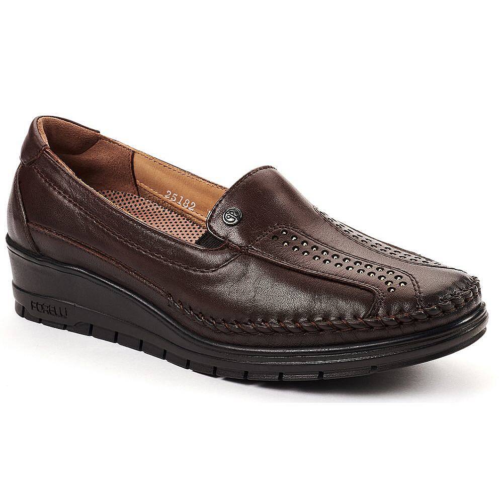 Forelli 25182-H Moriza Kahve Kadın Comfort Deri Ayakkabı - 1