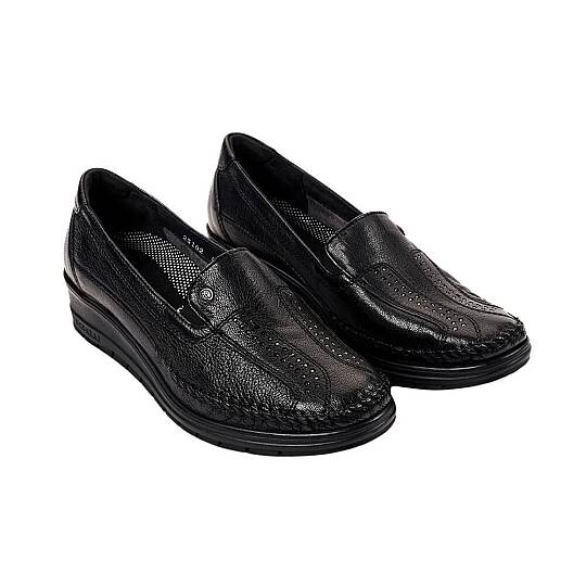 Forelli 25182-H Moriza Siyah Kadın Comfort Deri Ayakkabı - 2