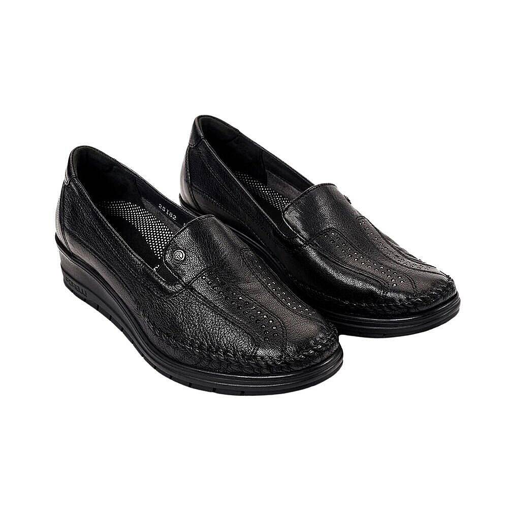 Forelli 25182-H Moriza Siyah Kadın Comfort Deri Ayakkabı - 2