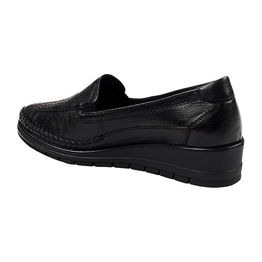 Forelli 25182-H Moriza Siyah Kadın Comfort Deri Ayakkabı - 3