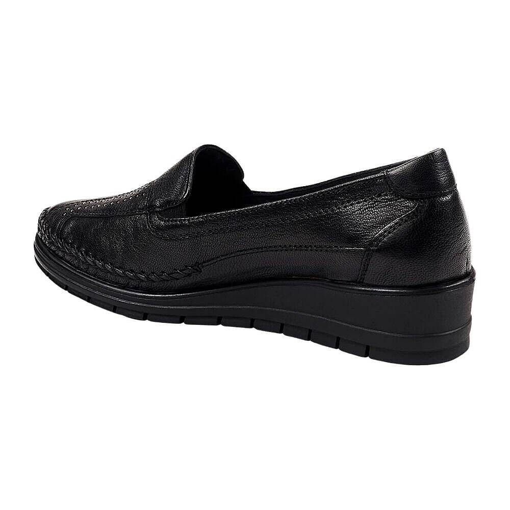 Forelli 25182-H Moriza Siyah Kadın Comfort Deri Ayakkabı - 3