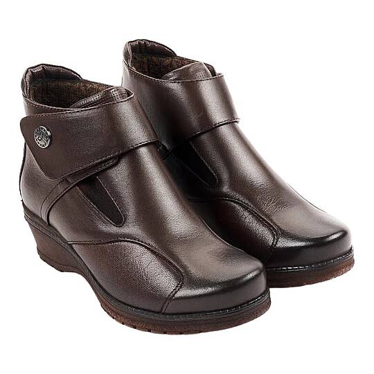 Forelli 25651-K Vionic Kahve Kadın Comfort Deri Hallux Bot - 2