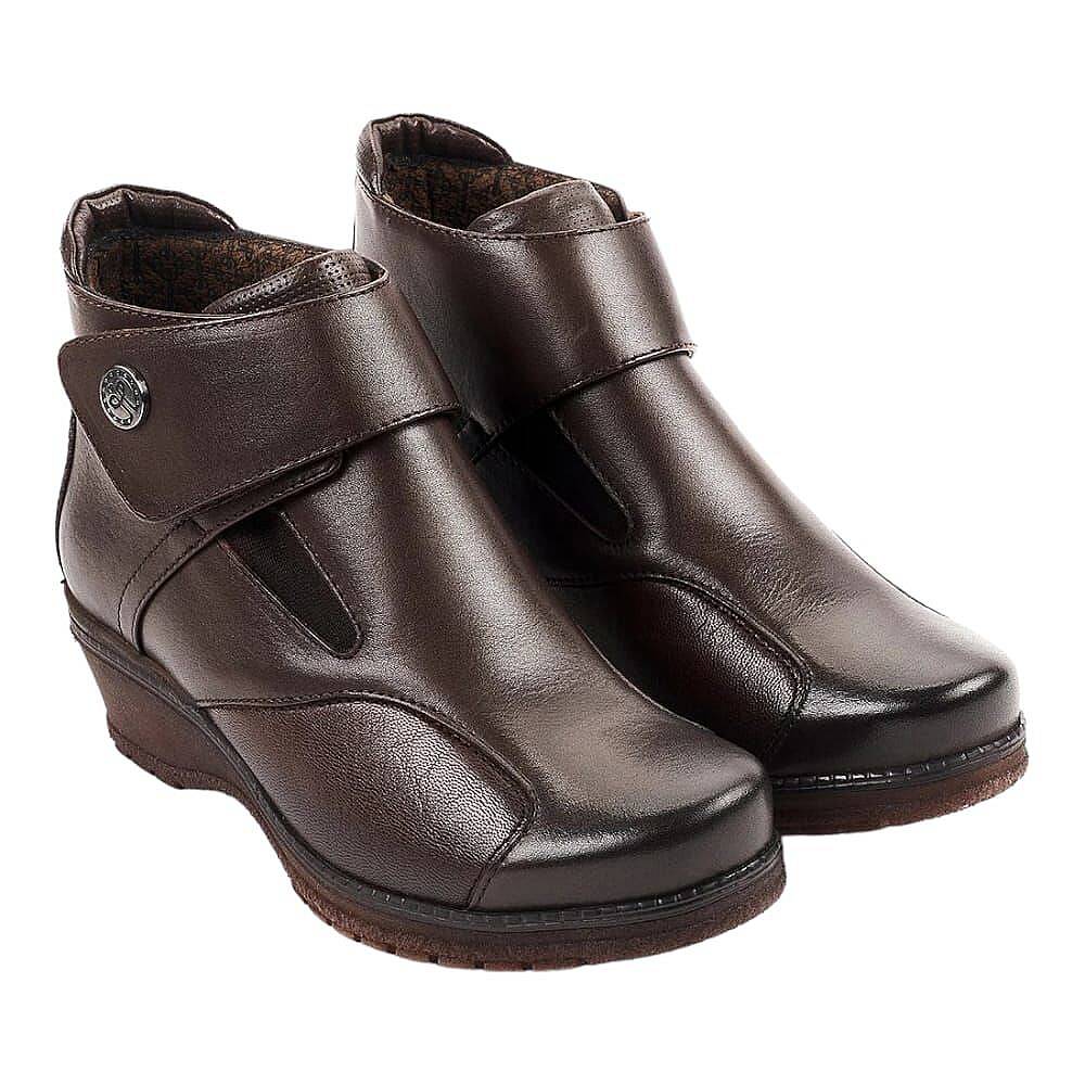 Forelli 25651-K Vionic Kahve Kadın Comfort Deri Hallux Bot - 2