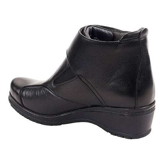 Forelli 25651-K Vionic Siyah Kadın Comfort Deri Hallux Bot - 3
