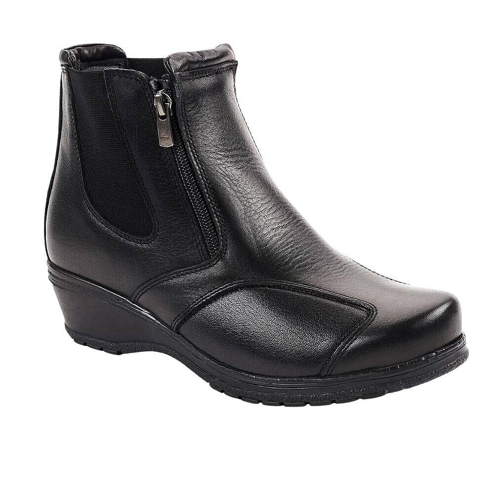 Forelli 25652-K Dude Siyah Kadın Comfort Deri Hallux Bot - 1