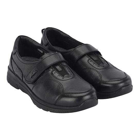 Forelli 29406-G Golden Siyah Kadın Comfort Deri Ayakkabı - 2