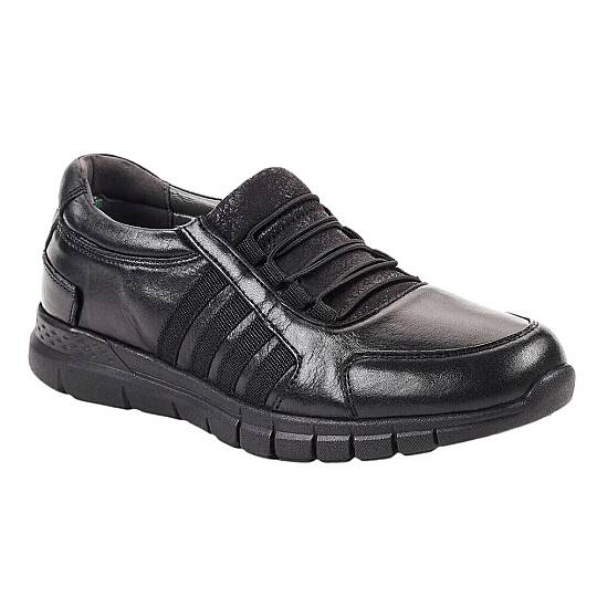 Forelli 29410-G Fulya Siyah Kadın Comfort Deri Ayakkabı