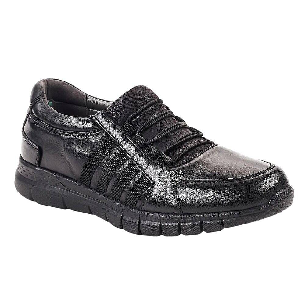 Forelli 29410-G Fulya Siyah Kadın Comfort Deri Ayakkabı - 1