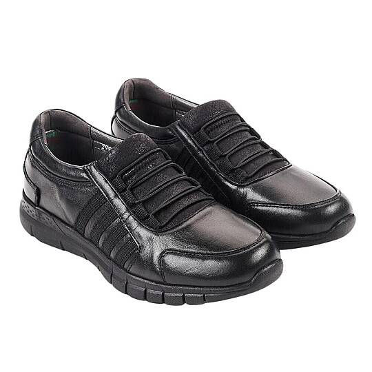 Forelli 29410-G Fulya Siyah Kadın Comfort Deri Ayakkabı - 2